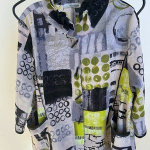 MOONLIGHT 3/4 Sleeve Wearable Art Tunic in Flowing Colors and Style Sz  XL